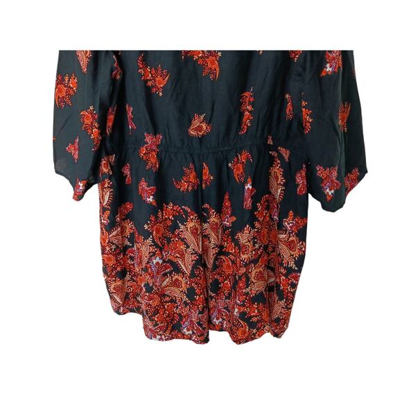 New City Chic XXL 24 Boho Border Print Romper Playsuit Kimono Sleeve Tie Waist - Picture 7 of 13